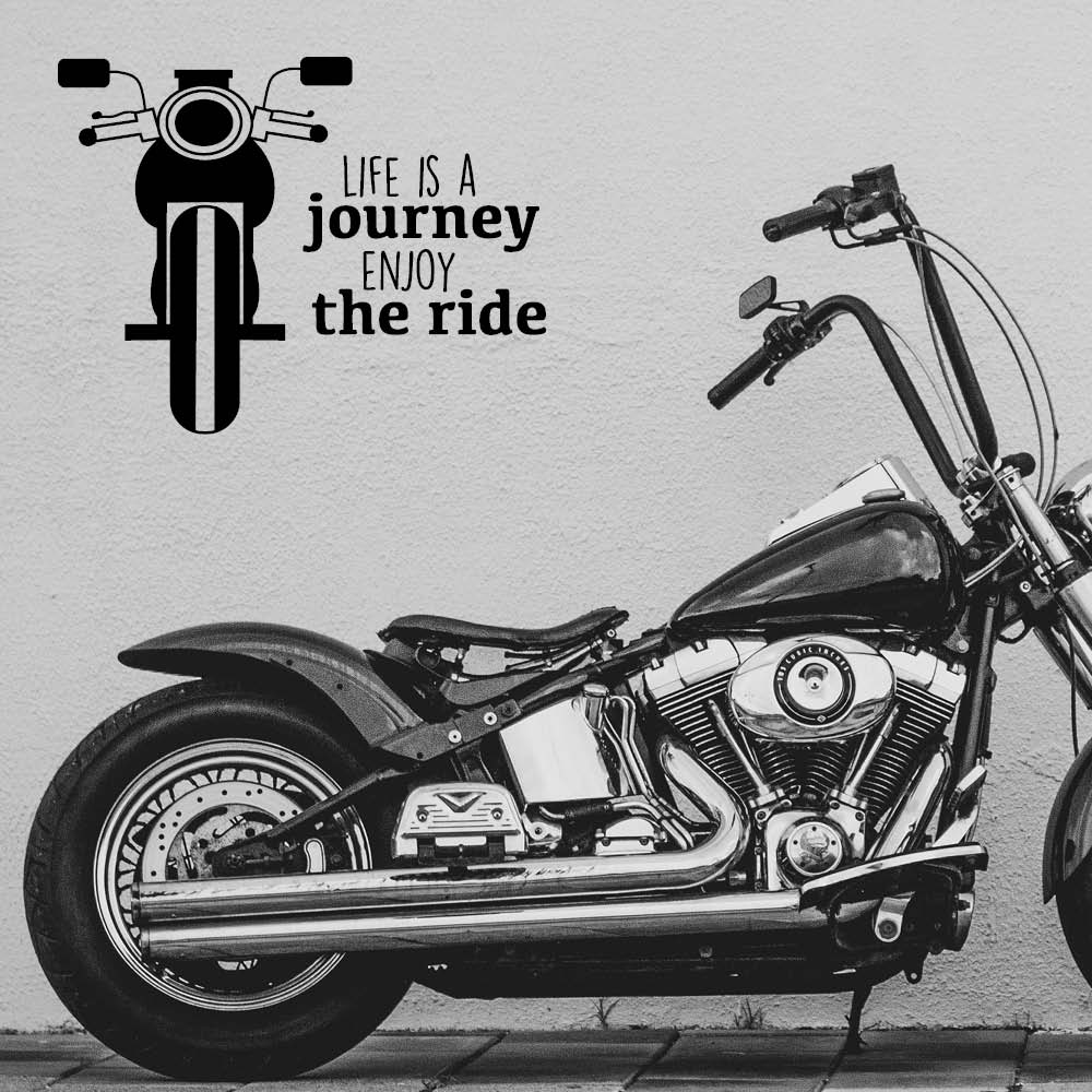 Motorcykel - enjoy the ride - Wallsticker