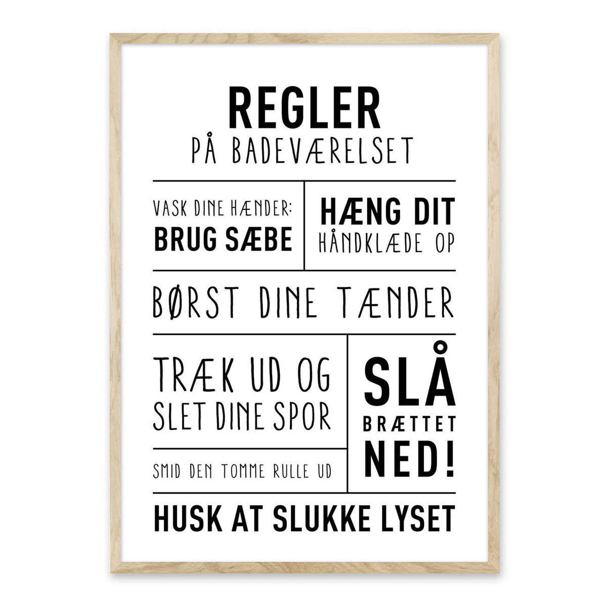 badeværelses regler plakat
