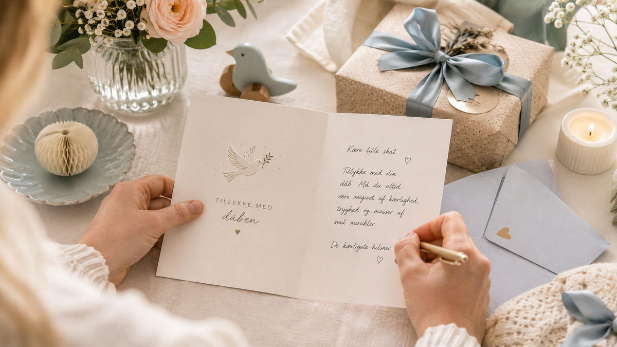 Hvad skriver man i et kort til barnedåb?