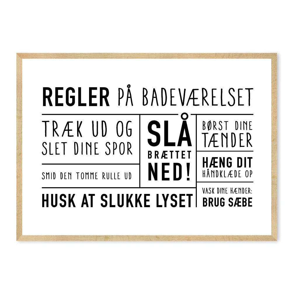 badeværelse plakat toilet regler
